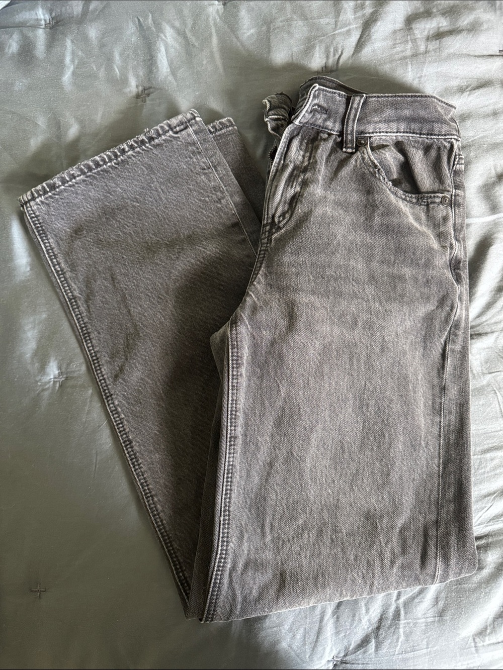 American Eagle Outfitters Black/Drk Gray Strigid Stovepipe Jeans Size 000 Reg